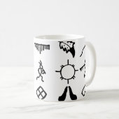 Native American Afbeelding Symbols Koffiemok (Voorkant rechts)