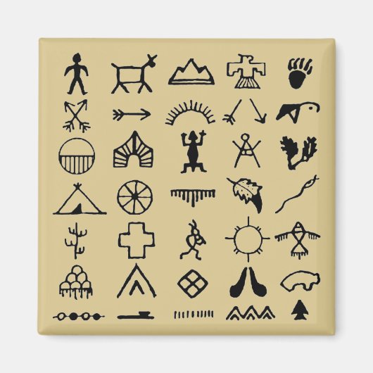 Native American Afbeelding Symbols Magneet (Voorkant)