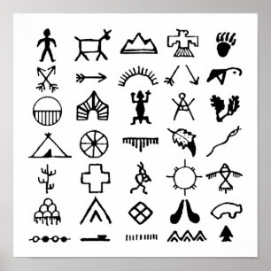 Native American Afbeelding Symbols Poster