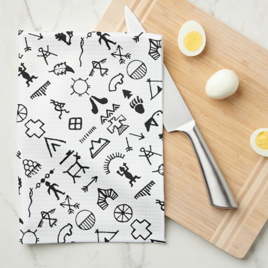 Native American Afbeelding Symbols Theedoek (Quarter Fold)