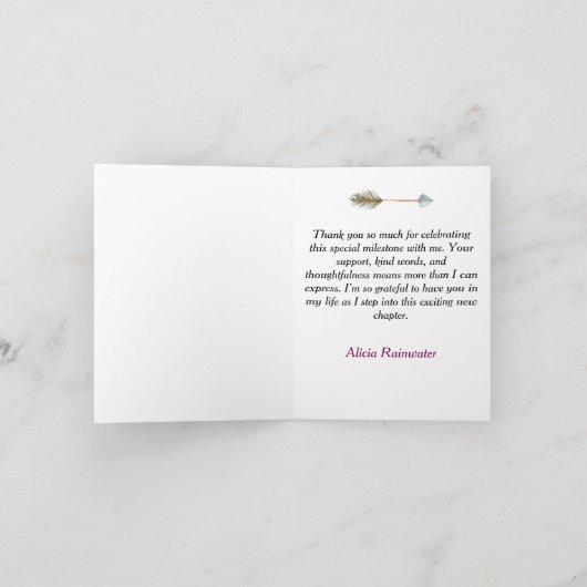 Native American Afstuderen bedankkaart (Binnen)