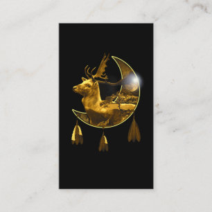 Native American Animal Natuur Crescent Deer Visitekaartje
