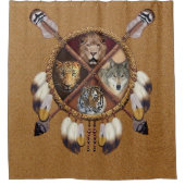 Native American Animals Douchegordijn (Voorkant)