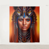 Native American Apache Tapestry Wandkleed (Voorkant)