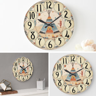Native American Art Tribe Vintage Grote Klok