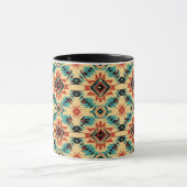 Native American Aztec Design in blauw, roest en br Mok (Midden)