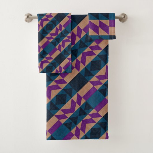 Native American Aztec Pattern Bad Handdoek (Insitu)