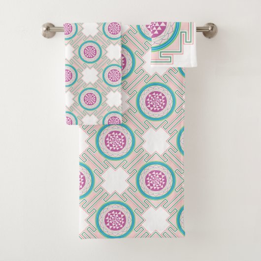 Native American Aztec Pattern Bad Handdoek (Insitu)
