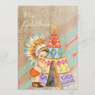 Native American Baby shower Invitation Kaart
