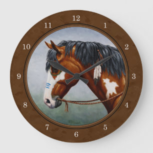 Native American Bay Pinto Horse Brown Grote Klok