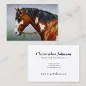 Native American Bay Pinto War Horse Visitekaartje (Voorkant / Achterkant)