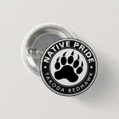 Native American Bear Paw Logo Personalized Name Ronde Button 3,2 Cm (Voorkant /achterkant)