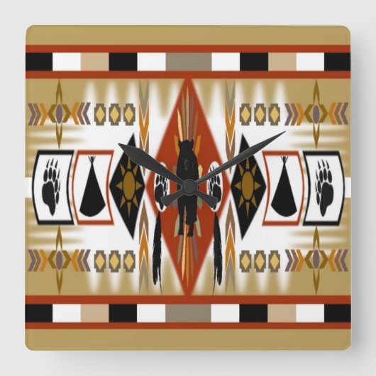 Native American Beer Clan Wall klok (Voorkant)