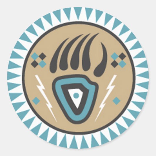Native American Beer Paw Ronde Sticker (Voorkant)