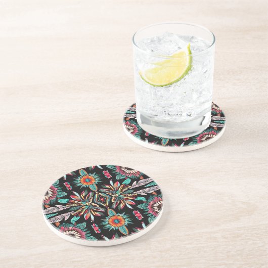 Native American Bohemain Zandsteen Onderzetter (Zijkant)