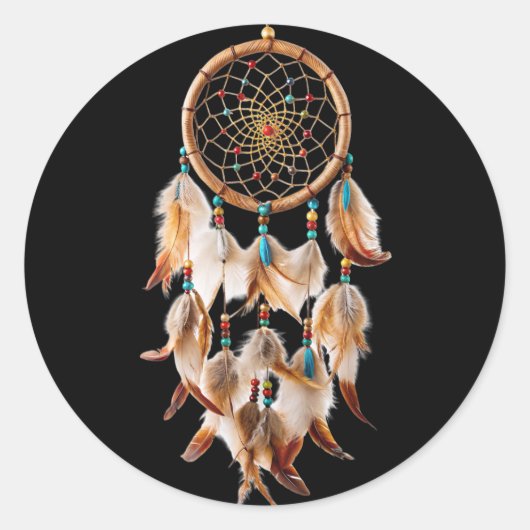 Native American Boho Dreamcatcher Tribal Foto's Ronde Sticker (Voorkant)