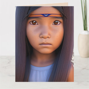 NATIVE AMERICAN BOY PAPOOSE ART BIRTHDAY CARDS KAART