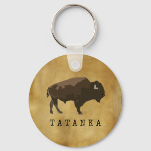 Native American Buffalo Bison Tatanka-tekening Sleutelhanger