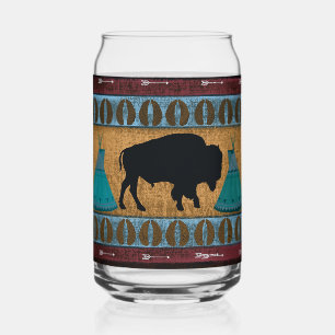 Native American Buffalo Blikvorm Glas