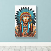 Native American Canvas Afdruk (Insitu (Houten vloer))