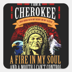 Native American Cherokee Inheemse Peoples Day Vierkante Sticker