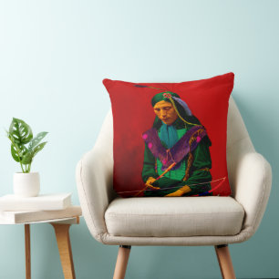Native American Cherokee Pop Art Sierkussen
