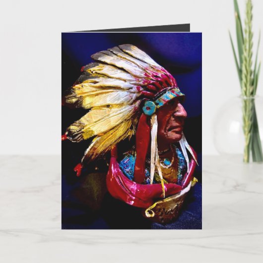  Native american Chief Folded Greeting Card Kaart (Voorkant)