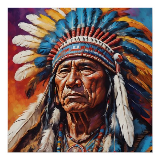 Native American Chief nr. 2 Perfect Poster (Voorkant)