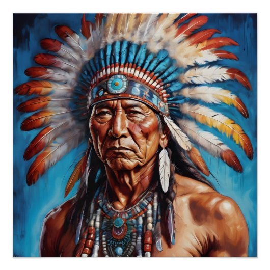 Native American Chief nr. 8 Perfect Poster (Voorkant)