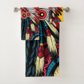 Native American Chief op wilde landschap zonsonder Bad Handdoek (Insitu)