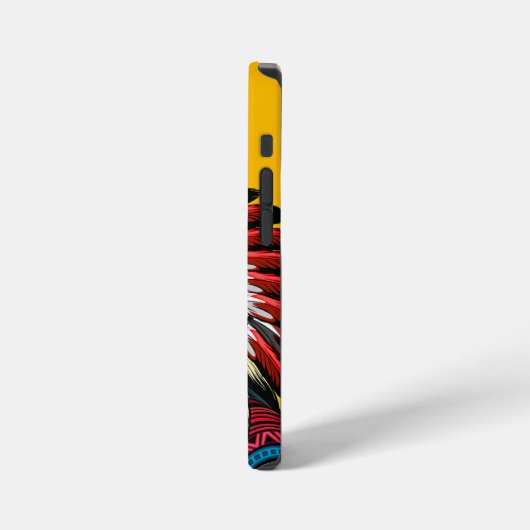 Native American Chief op wilde landschap zonsonder iPhone Hoesje (Linkerkant)