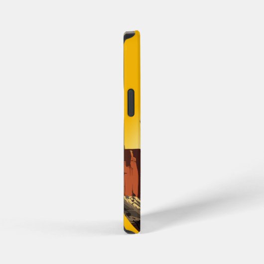 Native American Chief op wilde landschap zonsonder iPhone Hoesje (Rechterkant)