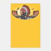 Native American Chief op wilde landschap zonsonder Post-it® Notes (Voorkant)