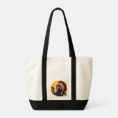 Native American Chief op wilde landschap zonsonder Tote Bag (Achterkant)