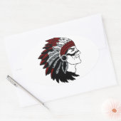 Native American Chief Ovale Sticker (Envelop)