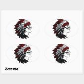 Native American Chief Ovale Sticker (Vel)