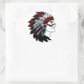 Native American Chief Ovale Sticker (Tas)