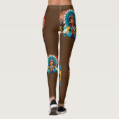 Native American Chief Powerful Portret Leggings (Achterkant)