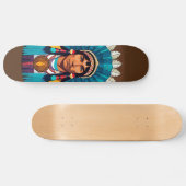 Native American Chief Powerful Portret Skateboard (Horizontaal)