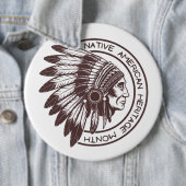 Native American Chief  Ronde Button 6,0 Cm (In situ)