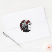 Native American Chief Ronde Sticker (Envelop)