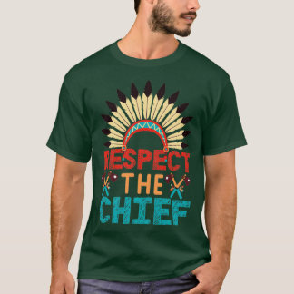 Native American Chief Tribe Feather Headdr T-shirt