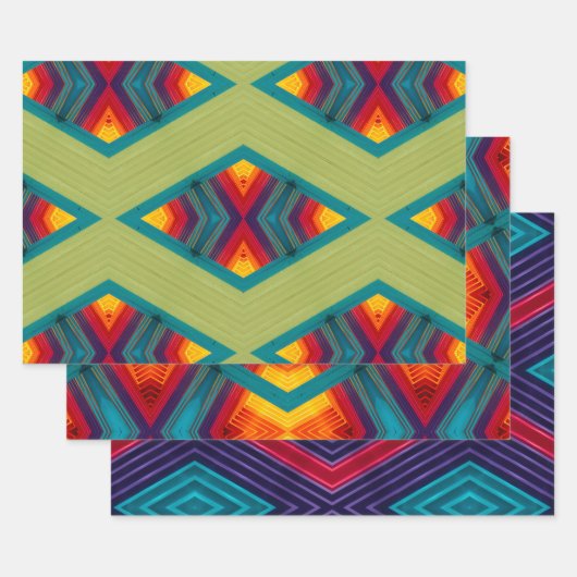 Native American Colorful Repking Pattern Inpakpapier Vel (Set)