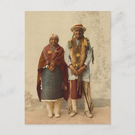 Native American Couple, 1899 Briefkaart (Voorkant)