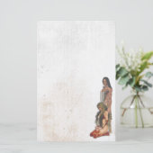 Native American Couple Stationery Briefpapier (Staand voorkant)