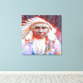 Native American Crazy Horse Canvas Afdruk (Insitu (Houten vloer))