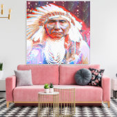 Native American Crazy Horse Canvas Afdruk (Insitu (Woonkamer))