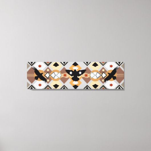 Native American Crow Stretched Canvas Print (Voorkant)