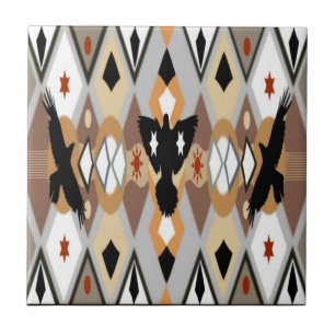 Native American Crow Tile Tegeltje