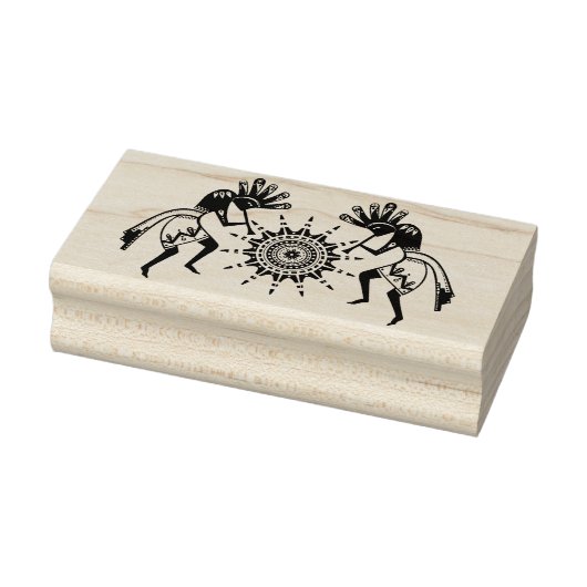Native American Culture - Sun Dancing Kokopelli 1 Rubberstempel (Stempel)